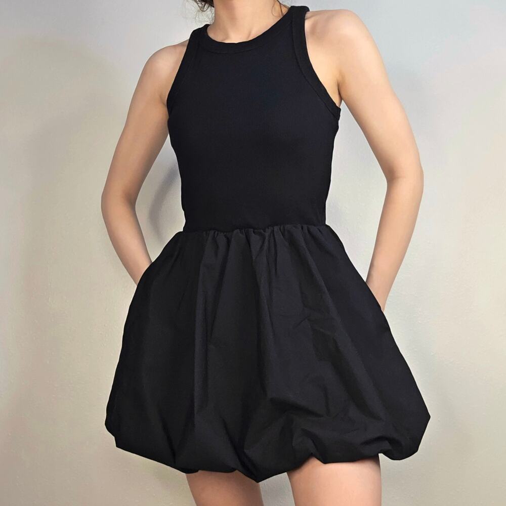 Gap Mixed Medium Bubble Skirt Mini Dress Pocket Size Small Cotton